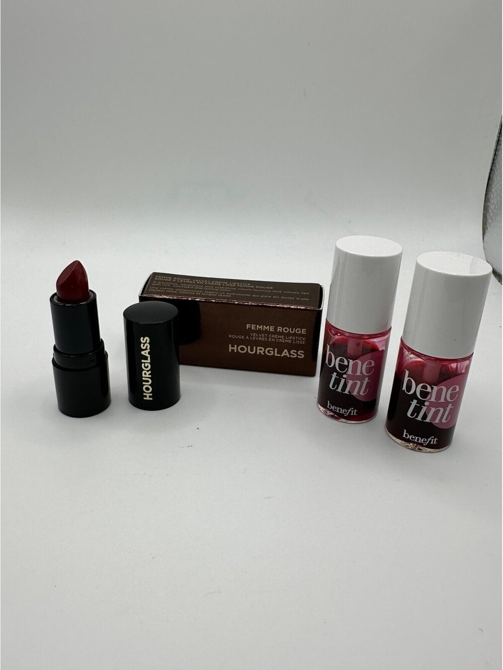 Mini Lip Bundle Hourglass Lipstick (in ICON) & Benefit BeneTint Lip/Cheek Stain